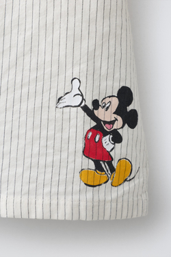ZARA РУБАШКА В ПОЛОСКУ MICKEY MOUSE © DISNEY, ЭКРЮ