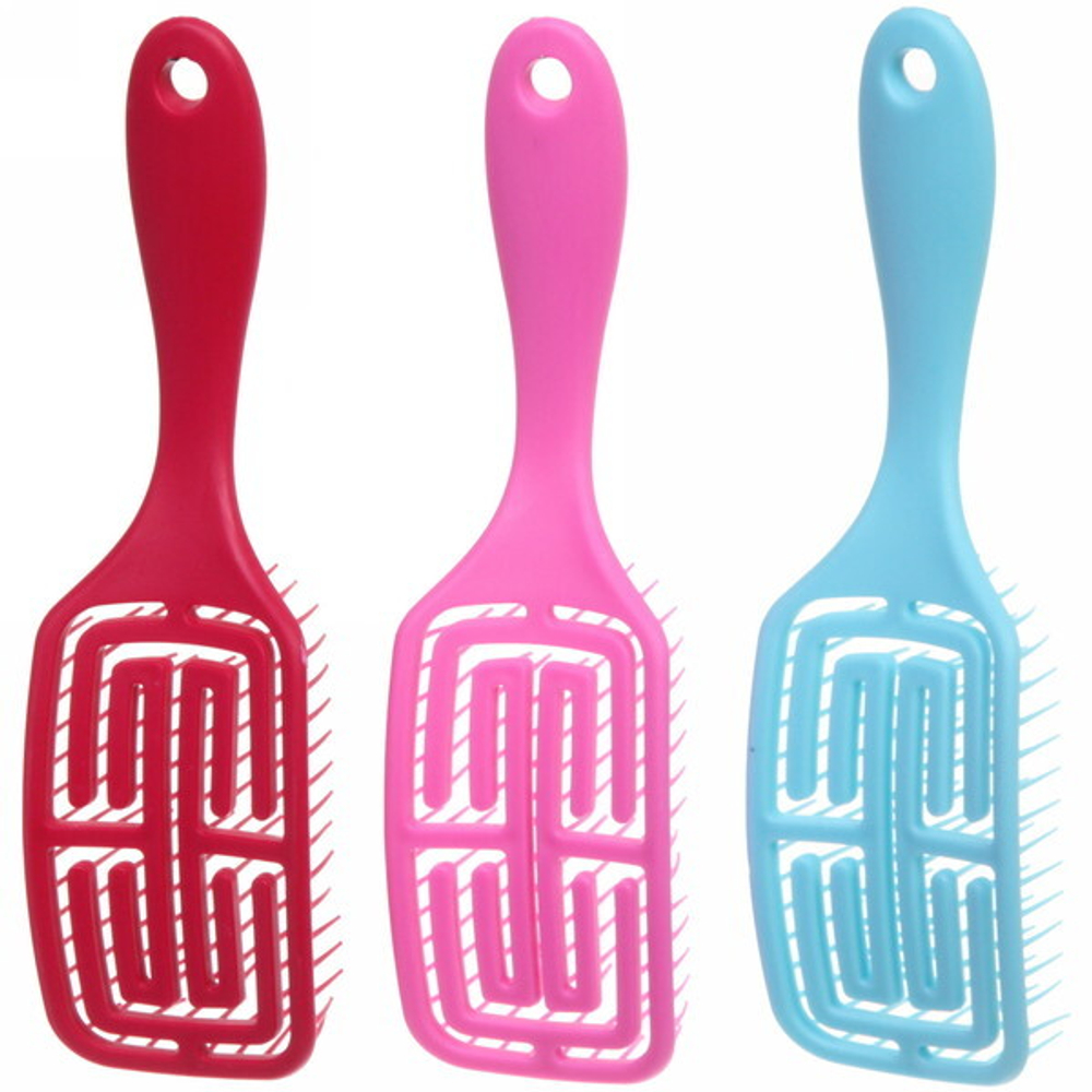 Расчёска массажная «Сosmo style», для бережного расчёсывания мокрых волос, микс 6 цветов, 20*5,5см