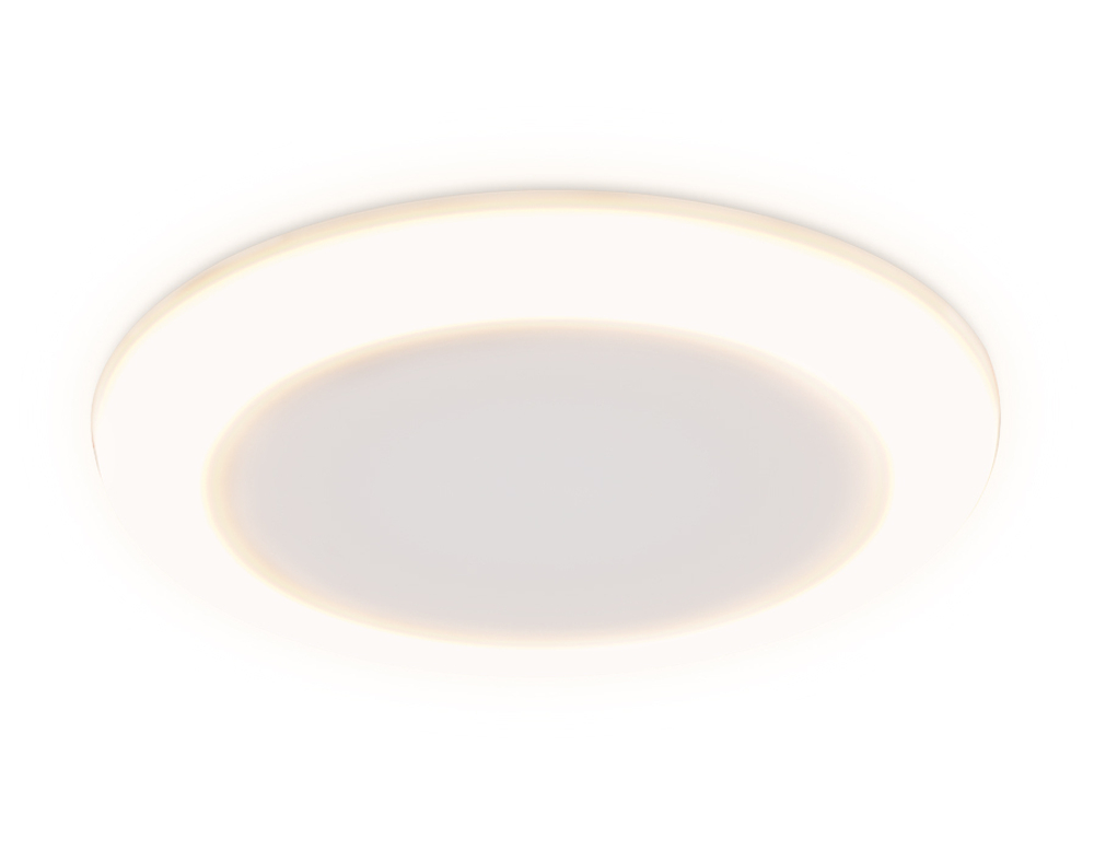 Встраиваемый cветодиодный светильник с подсветкой и регулируемым крепежом DCR305 18W+6W 6400K/3000K 85-265V D170*35 (A95-155)