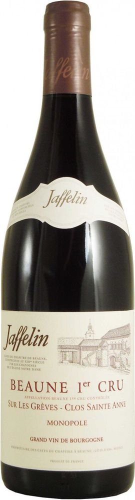 Вино Jaffelin Beaune 1-er Cru Sur les Greves-Clos Sainte Anne Monopole AOC, 0,75 л.