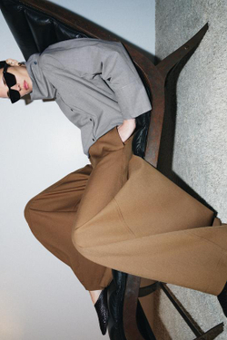 ZARA БРЮКИ WIDE-LEG ОБЪЕМНОГО КРОЯ — ZW COLLECTION, КАРАМЕЛЬНЫЙ