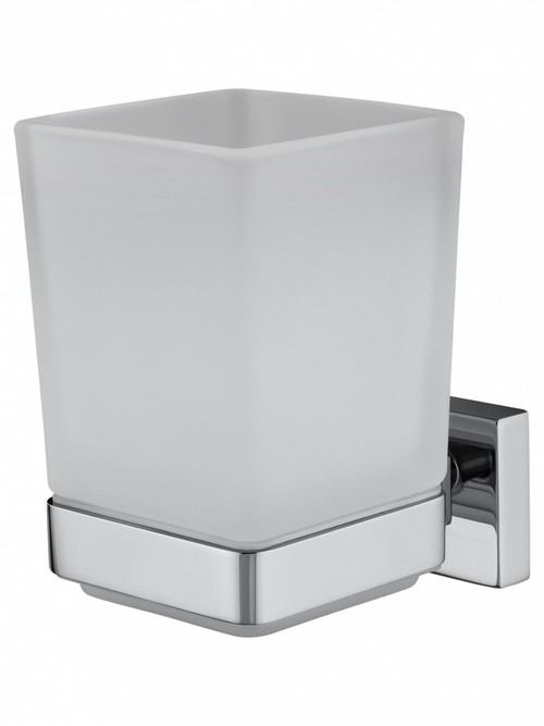 Стакан для зубных щеток с держателем WONZON & WOGHAND FLAT, Хром (WW-9721)