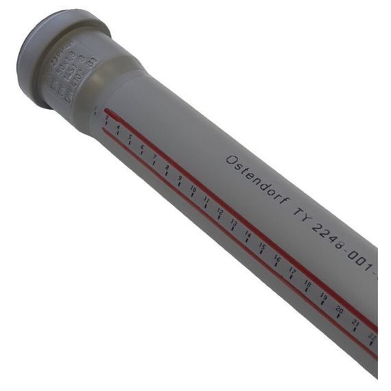 Труба Ostendorf 50х1500 мм HTEM внутр. кан. PPS серый — (2)