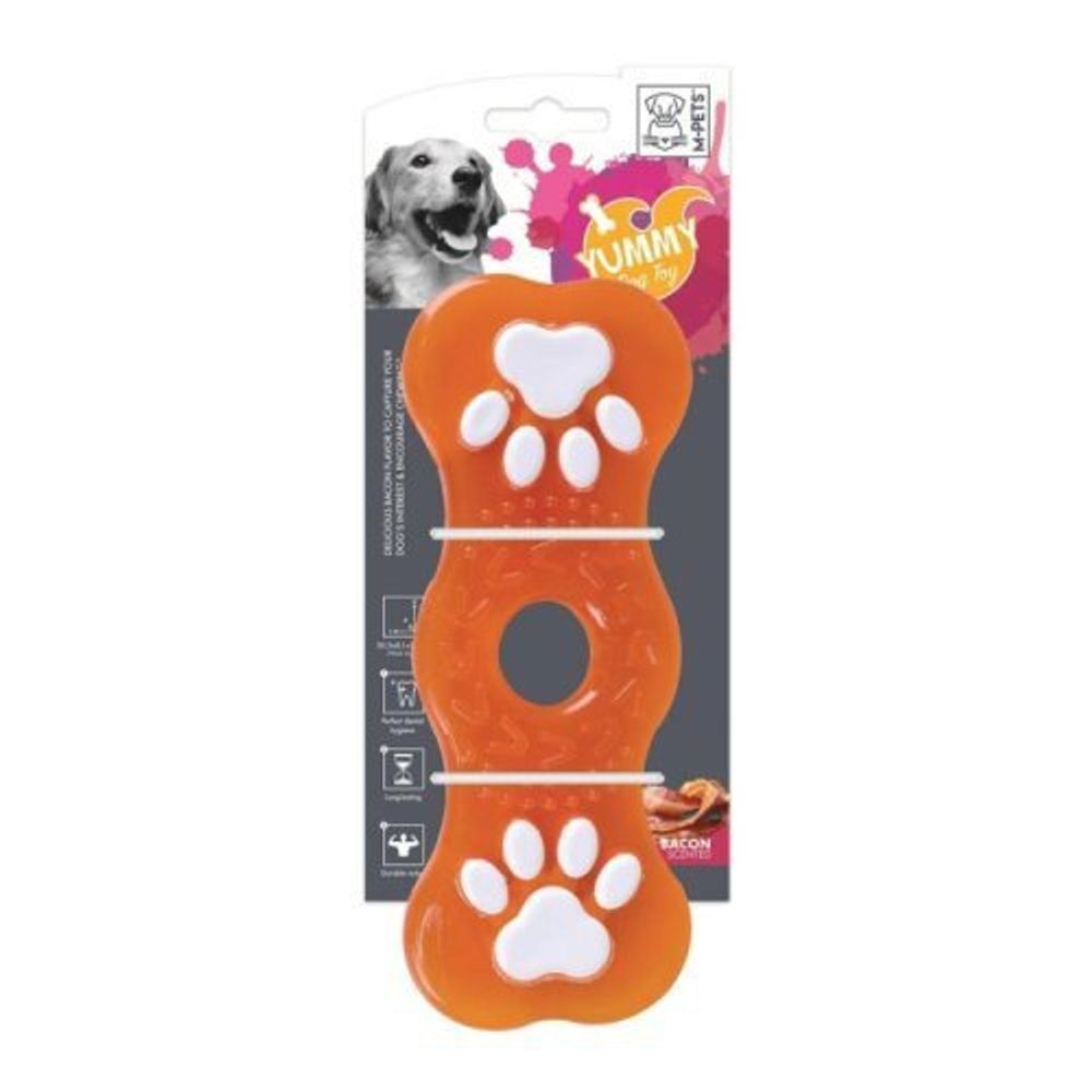Игрушка для собак ЯММИ Кость, вкус бекона, нейлон 20,3 x 8,1 x 2,6 см MPets
