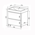 Тумба с раковиной Azario LOTOS 60/2 Н CS00081983 белая