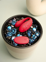 Вибромассажер для пар TWIN+ с управлением через приложение красный