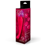 Малиновый двусторонний вибростимулятор 19см с подвижным язычком Bior Toys Viva Rose RT-34013