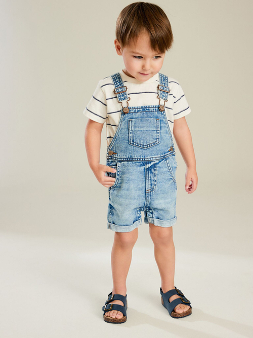 Полукомбинезон джинсовый для мальчика Next 912-811, Синий