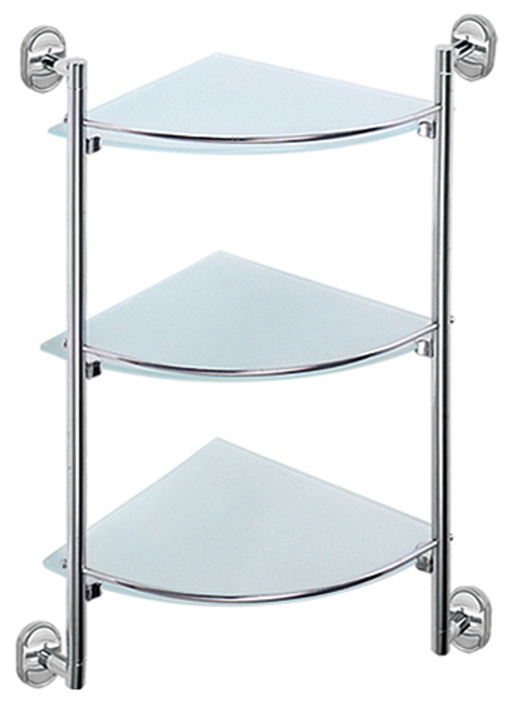 31007-3 Стеклянная полка угловая (3-этажа)  HANSEH (5/1шт)