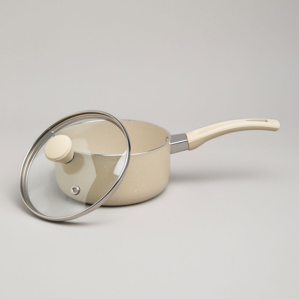 КОВШИК AGNESS АНТИП. ПОКР. РУЧКА SOFT TOUCH И СТЕКЛ. КРЫШКОЙ 1000 МЛ 14*7 СМ