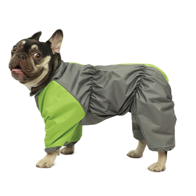 Комбинезон демисезонный "Французский бульдог" S, серо-салатовый, 36*70см, Gamma
