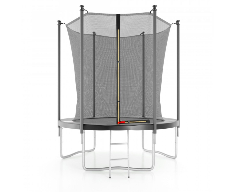 Батут с защитной сеткой DFC JUMP4FUN 6 ft черный с лестницей