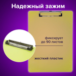 Доска-планшет BRAUBERG "Energy" с прижимом А4 (226х315 мм) пластик 2 мм неоновый желтая (5 штук в упаковке)