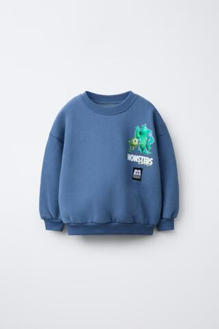 ZARA ТОЛСТОВКА С ПРИНТОМ КОРПОРАЦИЯ МОНСТРОВ © DISNEY PIXAR, СИНИЙ