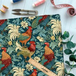 Ткань Ниагара Софт сказочные петухи