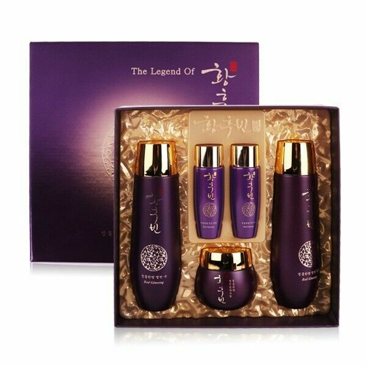 Набор для ухода за лицом Bergamo Hwang Hoo Bin The Legend Of Red Ginseng 3 Set с экстрактом красного женьшеня (тонер. эмульсия, крем)