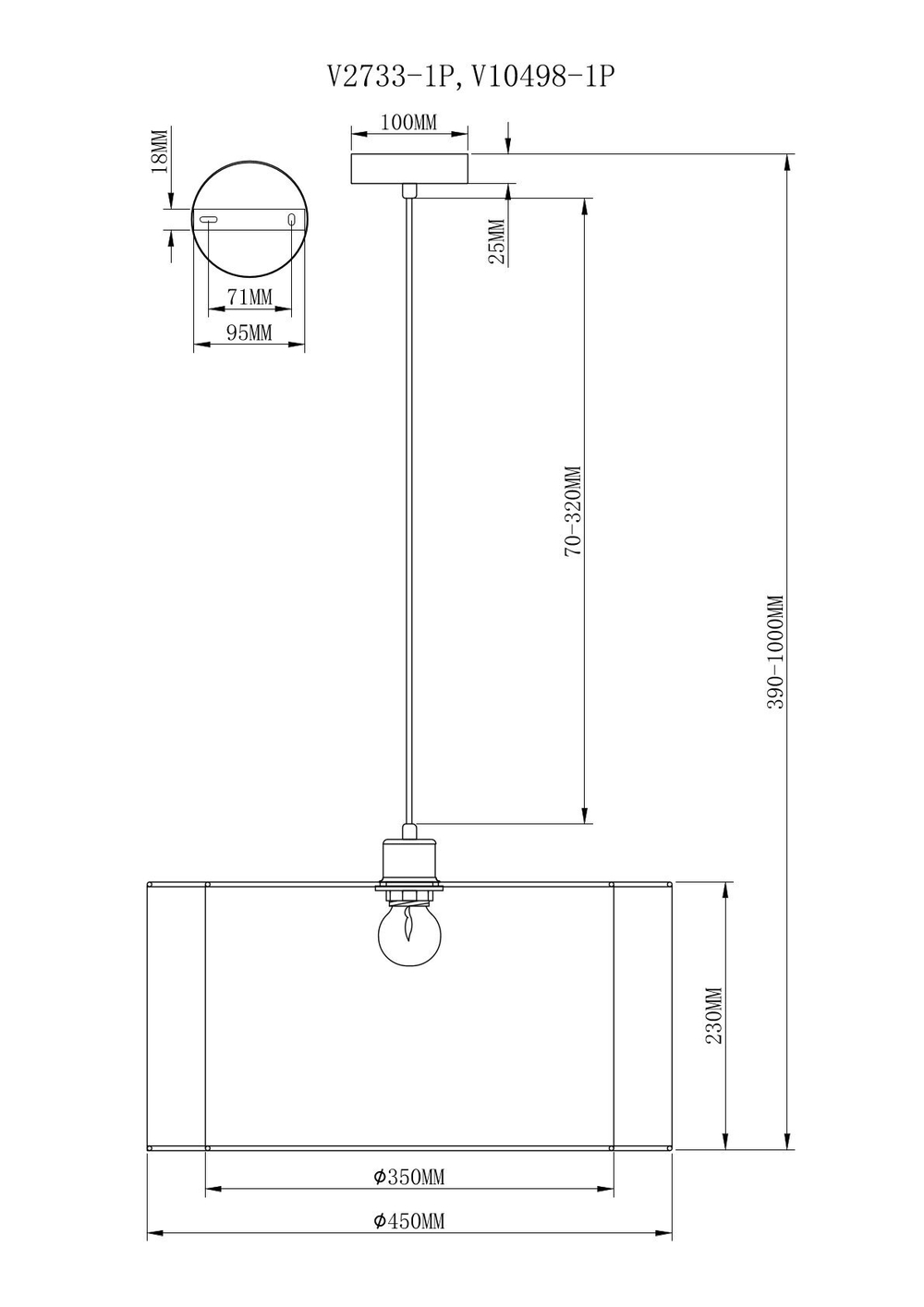 Подвесной светильник Moderli V2733-1P Room