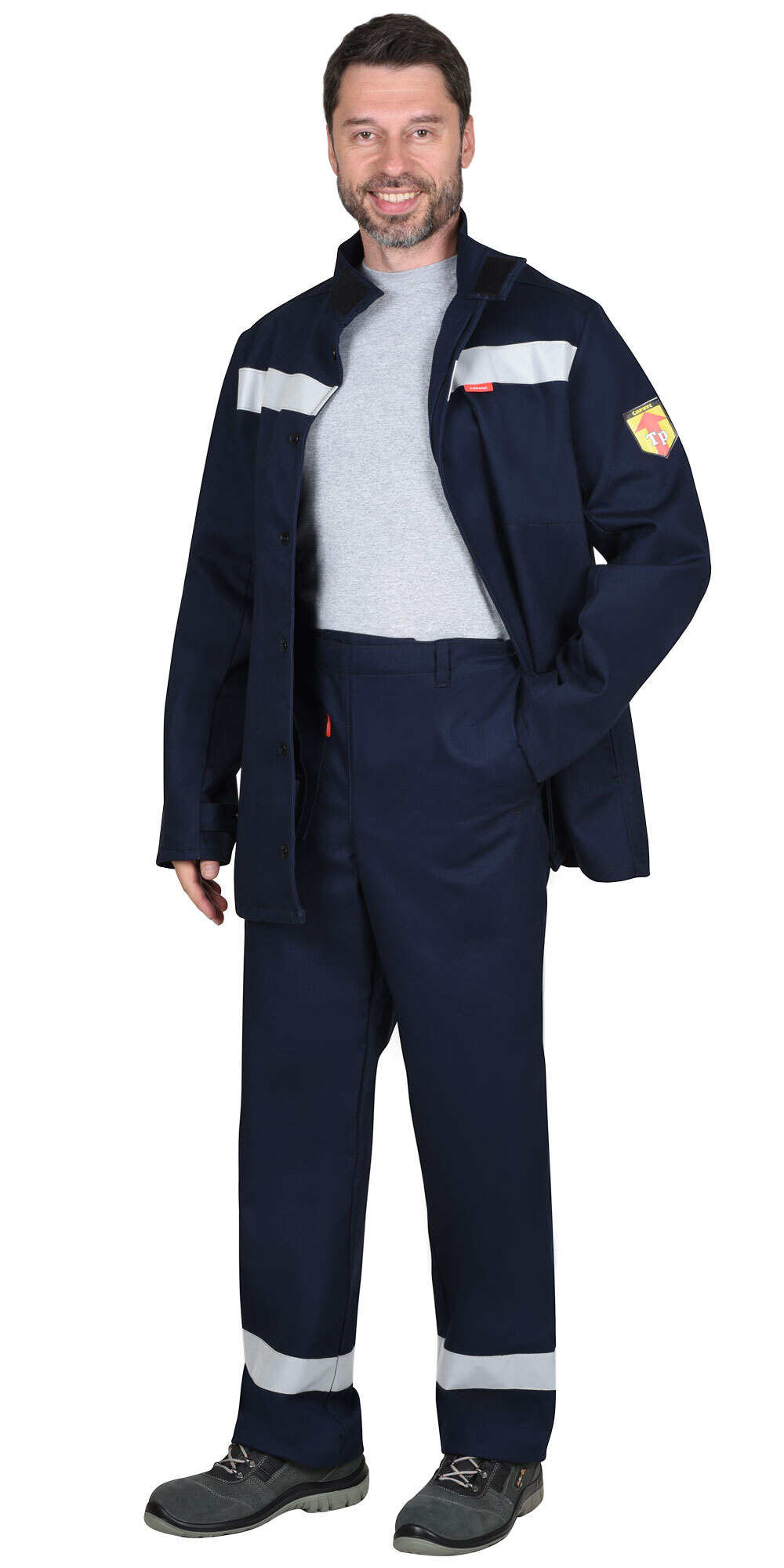 Костюм сварщика СИРИУС-ГЕРКУЛЕС летний: куртка, брюки темно-синий и СОП