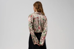 Рубашка шелковая женская Mollen Корсак пудровая