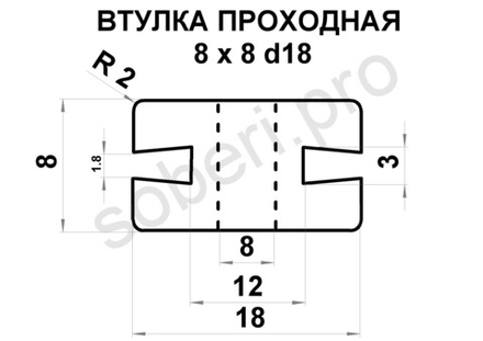 8 х 8 втулка проходная уплотнительная изоляционная для кабеля, цвет черный или белый