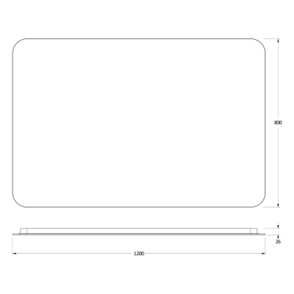 Зеркало Defesto Opti 120x80 38W с LED-подсветкой, ИК выключатель, нейтральный свет