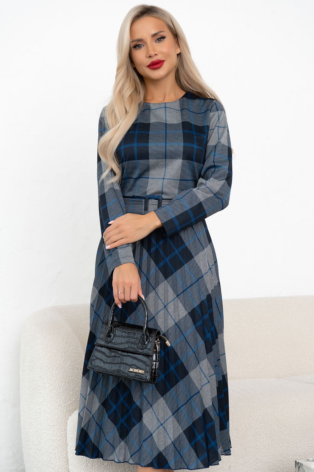 Платье Сильвия (серый/голубой)-50р-р Р11-1086/14 Nikol