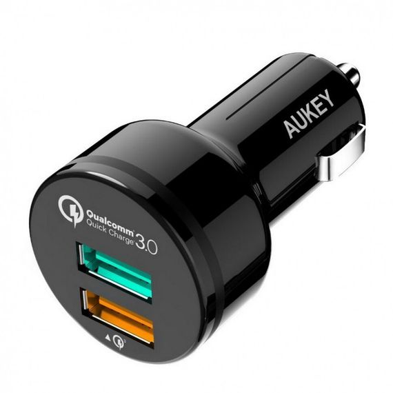 Автомобильное зарядное устройство Aukey CC-T7 Dual Port Car Charger (Black)