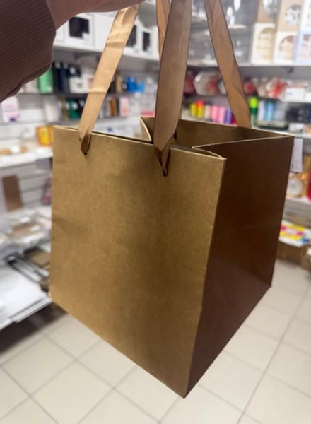 Пакет крафтовый с дном 20х20х20 см