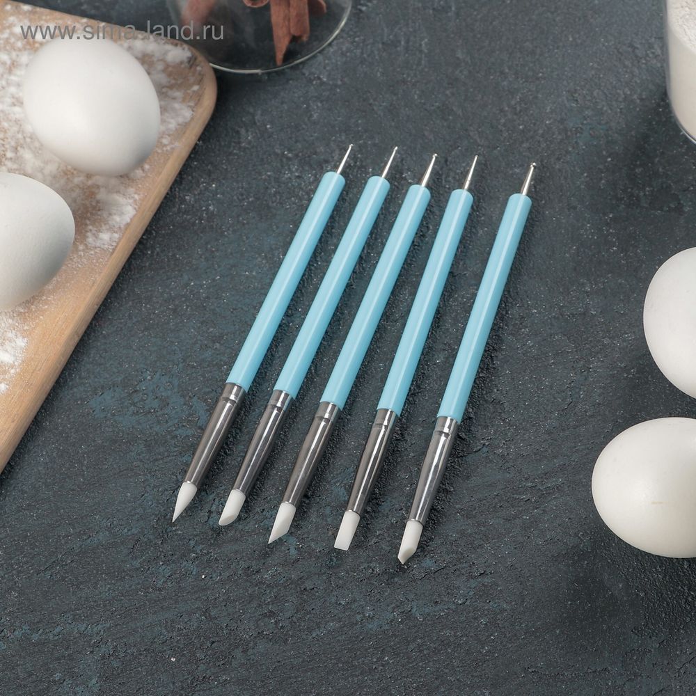 Набор кисточек для декорирования «Бирюза», 5 шт.