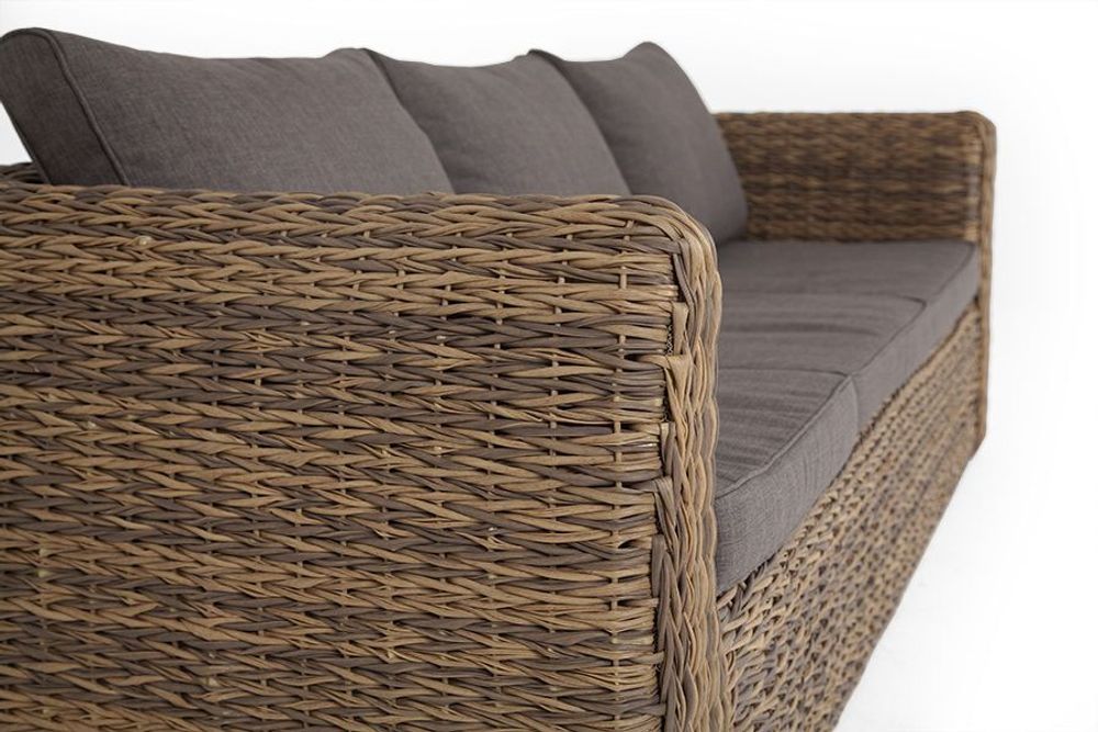 "Кальяри" диван трехместный плетеный из искусственного ротанга (гиацинт), цвет соломенный