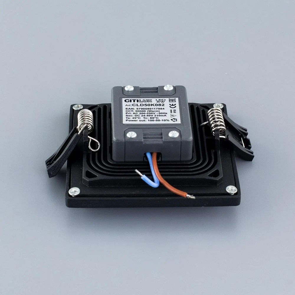 Citilux Омега CLD50K082 LED Встраиваемый светильник с диммером Чёрный