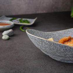 Салатник 410 мл 22,7*14,5 см h6,8 см Side Up Stone Untouched Taiga P.L. [1]