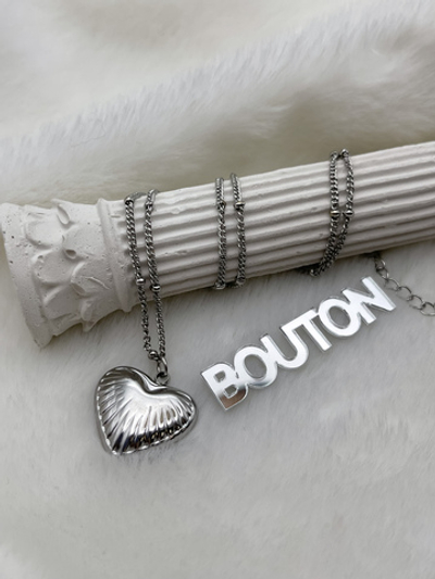 Колье серебристое с подвеской "Сердце"