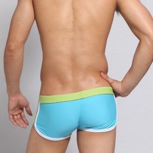 Мужские плавки бирюзовые с салатовым поясом  SEOBEAN Swimsuit Azure