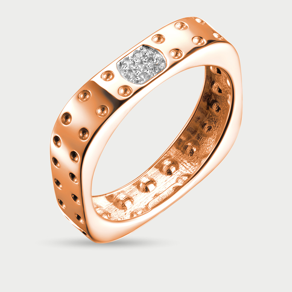 Кольцо для женщин с фианитами из розового золота 585 пробы (арт. к1456)