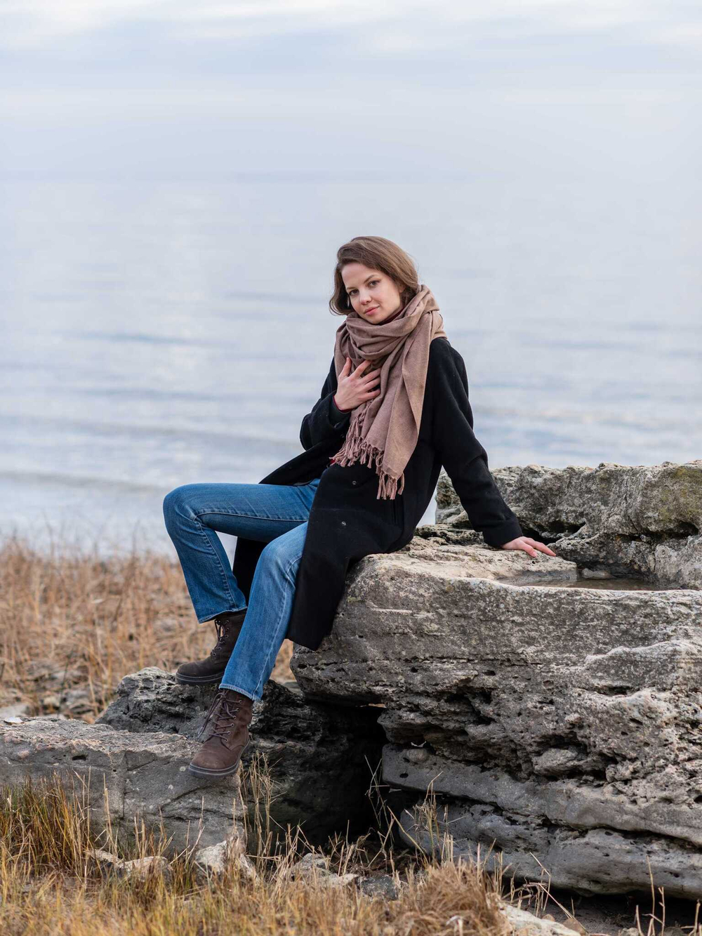 Шерстяной палантин