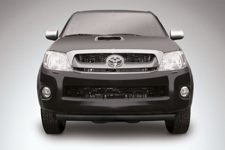 Защита переднего бампера (нержавейка) Toyota Hilux (2011-2015) d57 радиусная (черный)