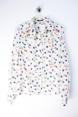 Блузка Kira Plastinina с милым принтом, маркировка XS, визуально на 42 размер