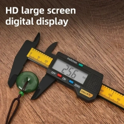 Электронный штангенциркуль 150мм Deli DL90150 (метрическая/дюймовая конвертация, пластик, светодиодный дисплей)