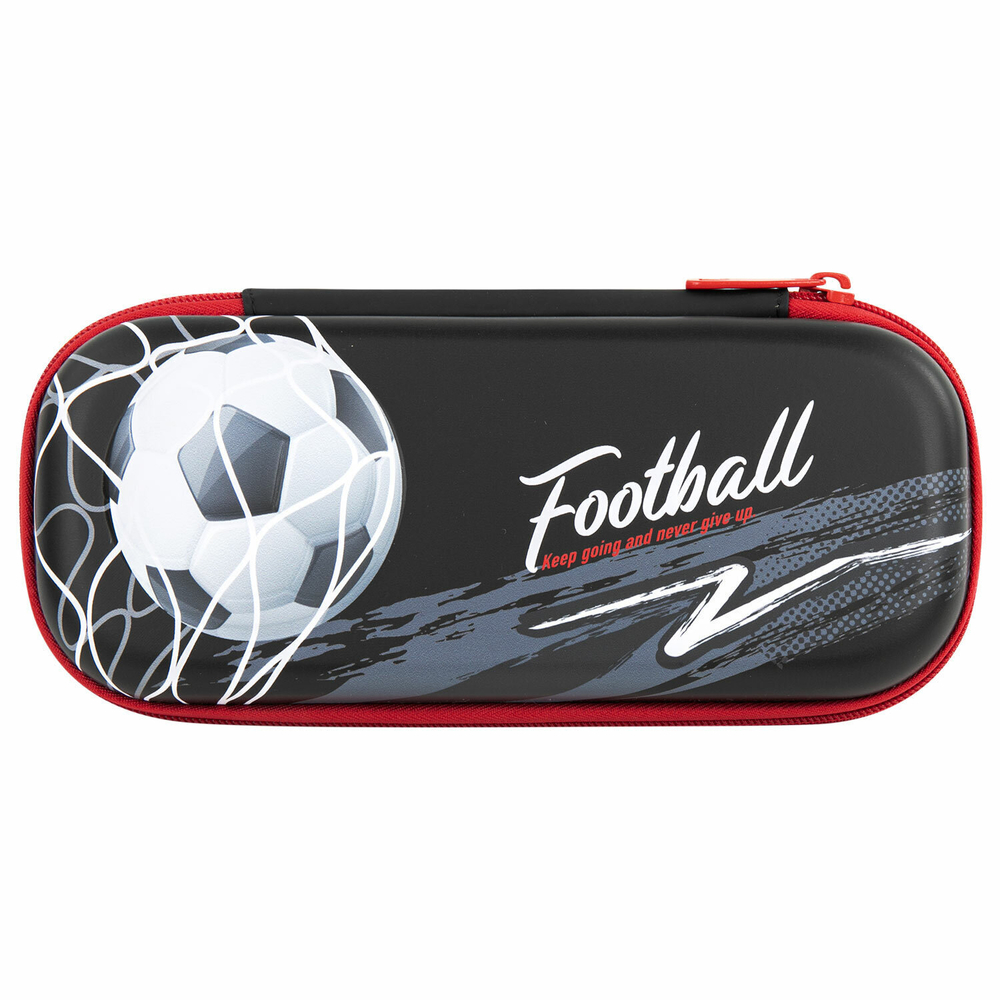 Пенал BRAUBERG 1 отделение 1 откидная планка EVA 3D 22х10х5 см "Goal" (2 штуки в упаковке)