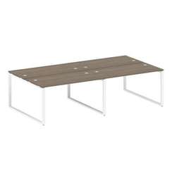 Metal System Рабочая станция на 4 места на О-образном м/к БО.СМ-4.3 Вяз Благородный/Металл Белый 280