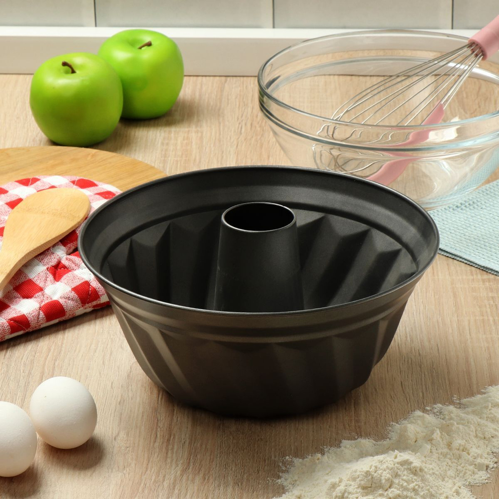 Форма для выпечки сталь, 24.5х24.5х11.5 см, антиприг, кругл, Daniks, Кекс, K-147