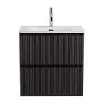 Тумба с раковиной подвесная BelBagno UNO-MINI-600-2C-SO-GSO Темно-Серый матовый, раковина белая BB-8099-3-60