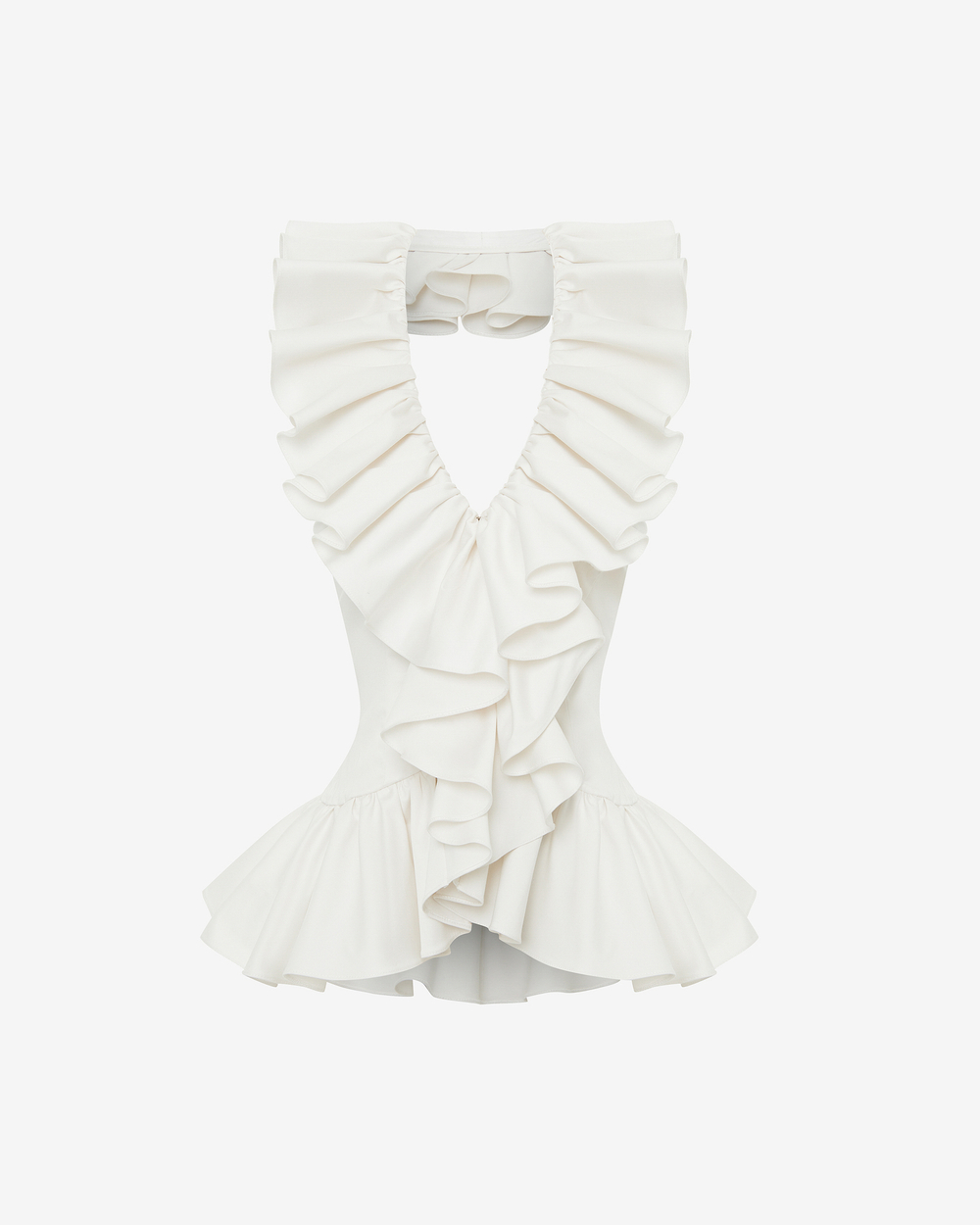 Топ из хлопка с театральными воланами