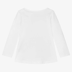 Футболка с длинным рукавом GUESS Белый/Принт: розовый логотип, оранжевый треугольник, голова мишки (Девочка)