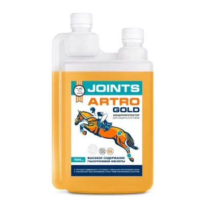 ARTRO GOLD HA - мощная формула для лошадей и собак, помогает поддерживать здоровье и гибкость суставов. Эффективна при воспалительных и дегенеративных заболеваниях суставов, 1л