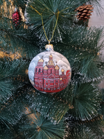 Шар стеклянный "Спас на крови",  ручная роспись