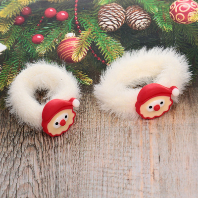 Резинки для волос детские 2шт «КАРОЛИНА - Дед Мороз», цвет как на фото, 4.5*5см