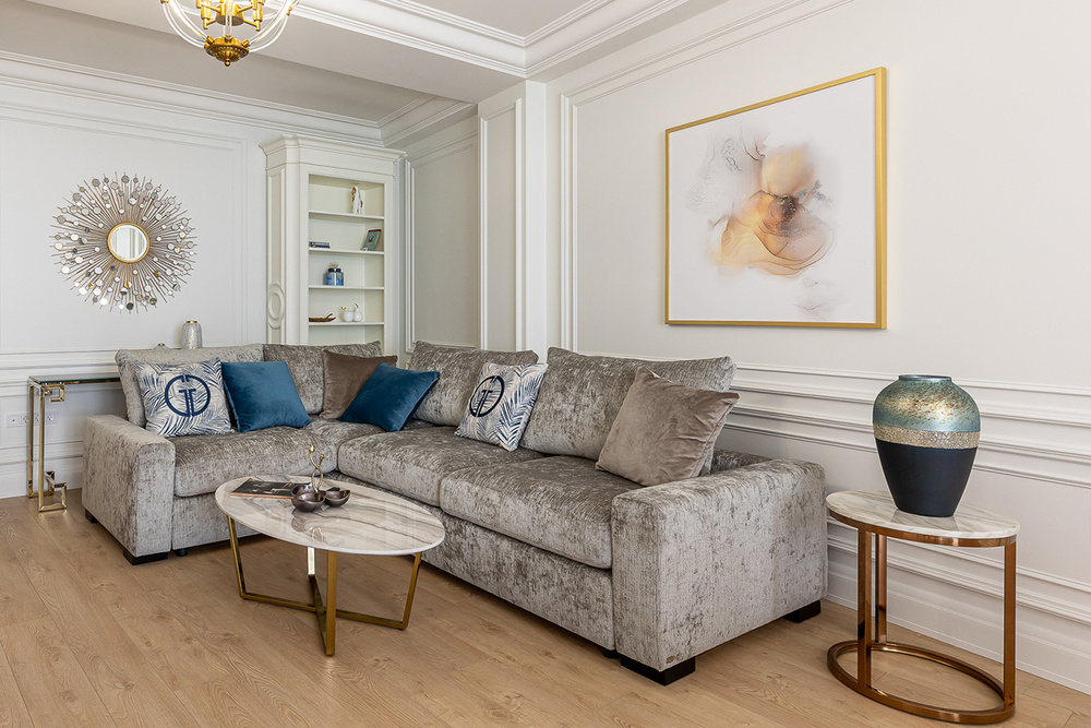 Стол журнальный круглый d100x40см Garda Decor искусственный мрамор