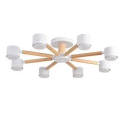 8306/8C COMFI белый, дерево/металл Светильник потолочный GX53 LED 8*7W 220V VUDI